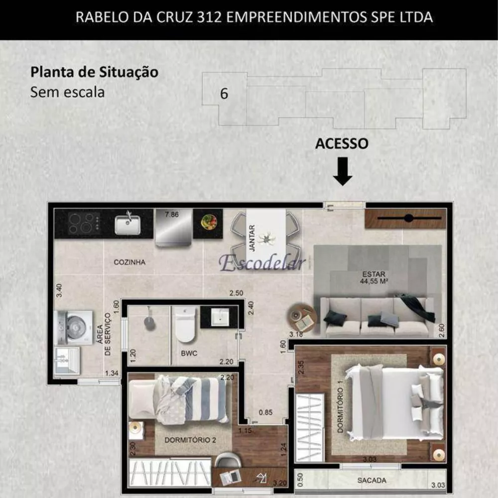 Apartamento, 2 quartos, 45 m² - Foto 6