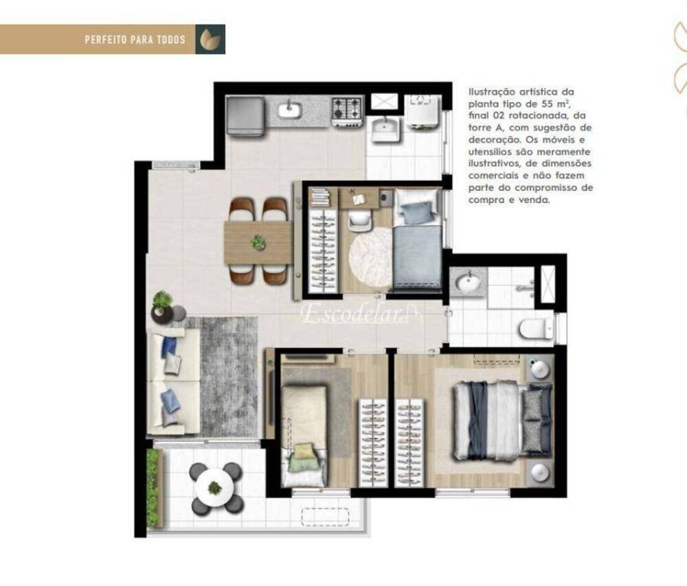 Apartamento, 3 quartos, 55 m² - Foto 26