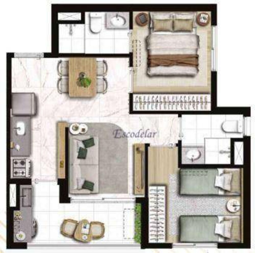 Apartamento, 2 quartos, 36 m² - Foto 2