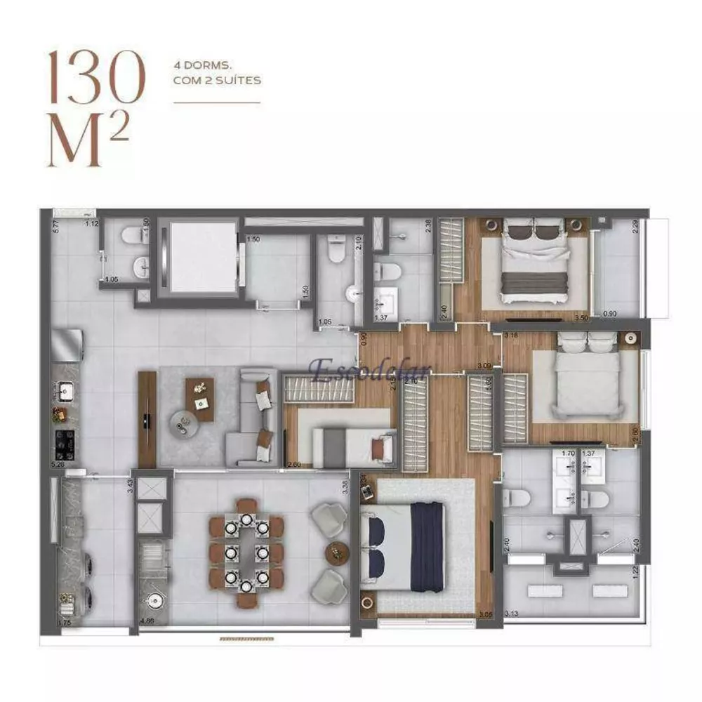 Apartamento, 4 quartos, 130 m² - Foto 2