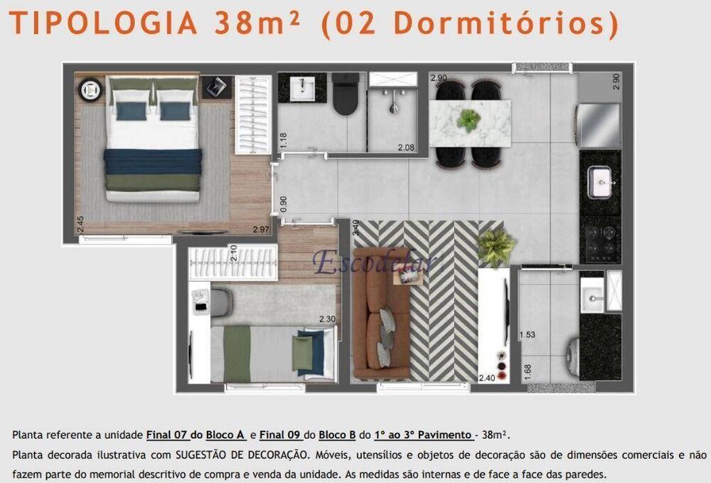 Apartamento, 2 quartos, 37 m² - Foto 8