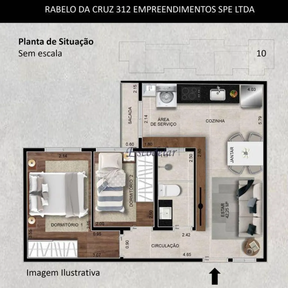 Apartamento, 2 quartos, 45 m² - Foto 2