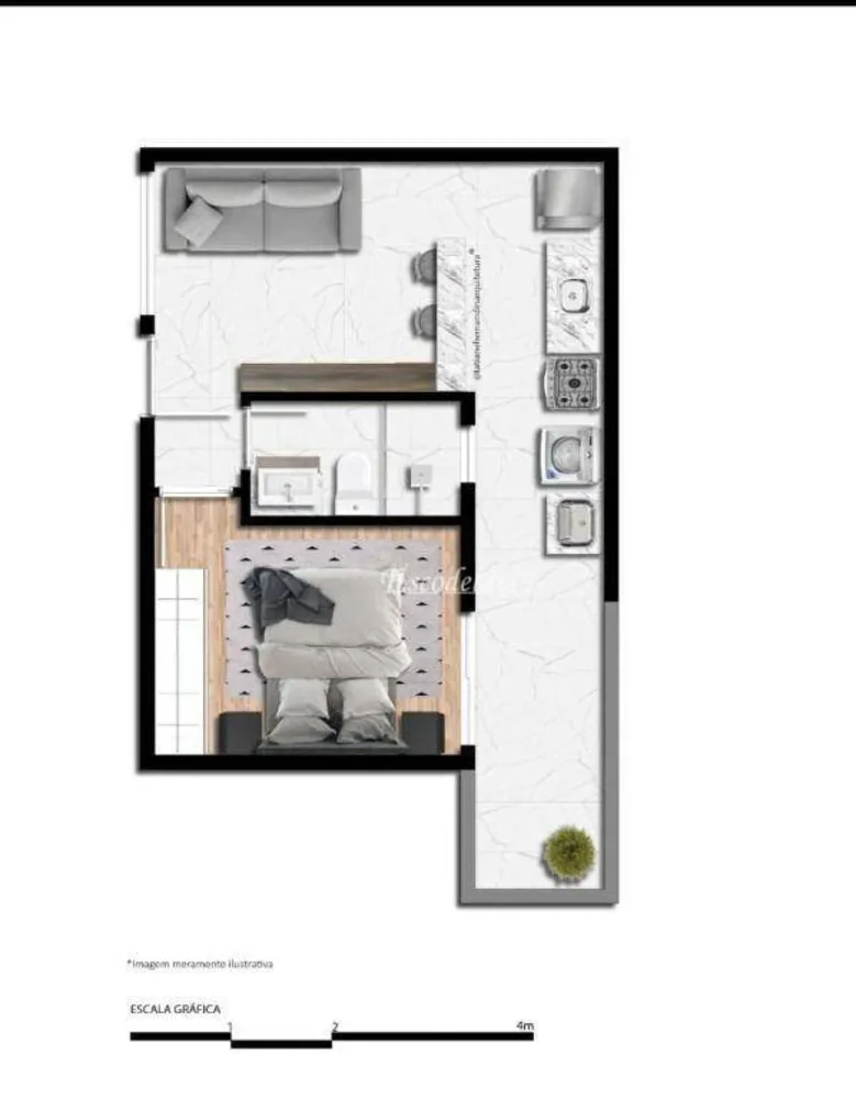 Apartamento, 1 quarto, 33 m² - Foto 2
