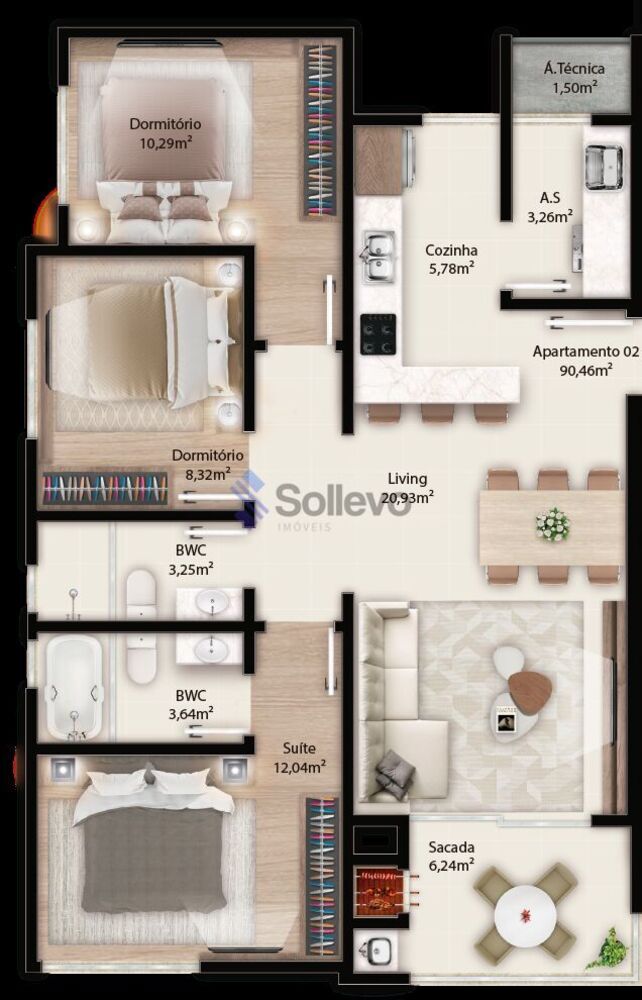 Apartamento, 3 quartos, 90 m² - Foto 16