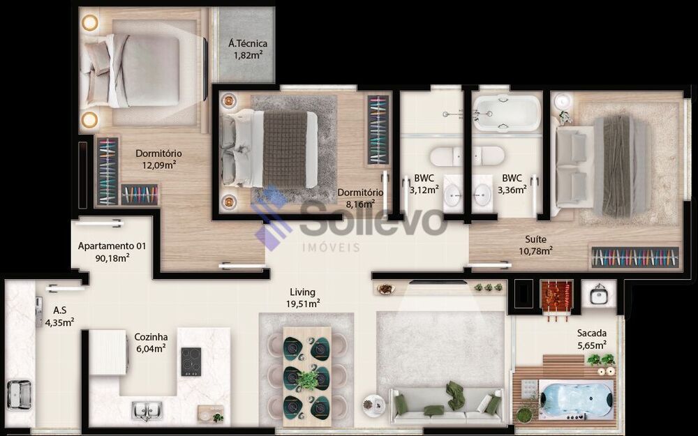 Apartamento, 3 quartos, 90 m² - Foto 17