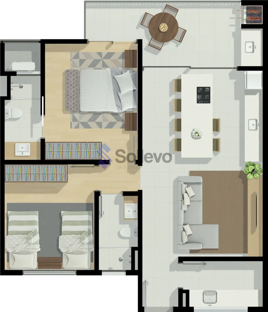 Apartamento, 2 quartos, 83 m² - Foto 1