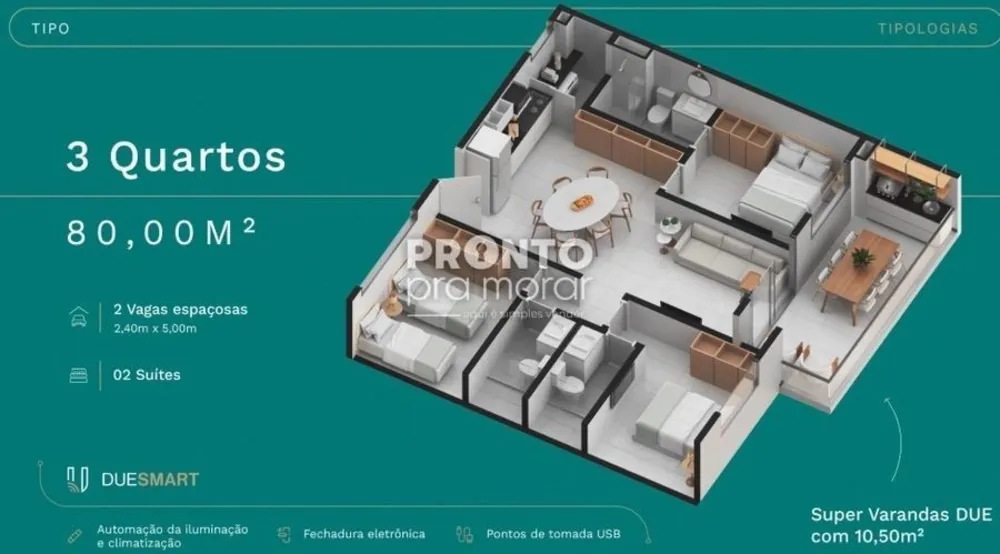 Apartamento, 3 quartos, 80 m² - Foto 1