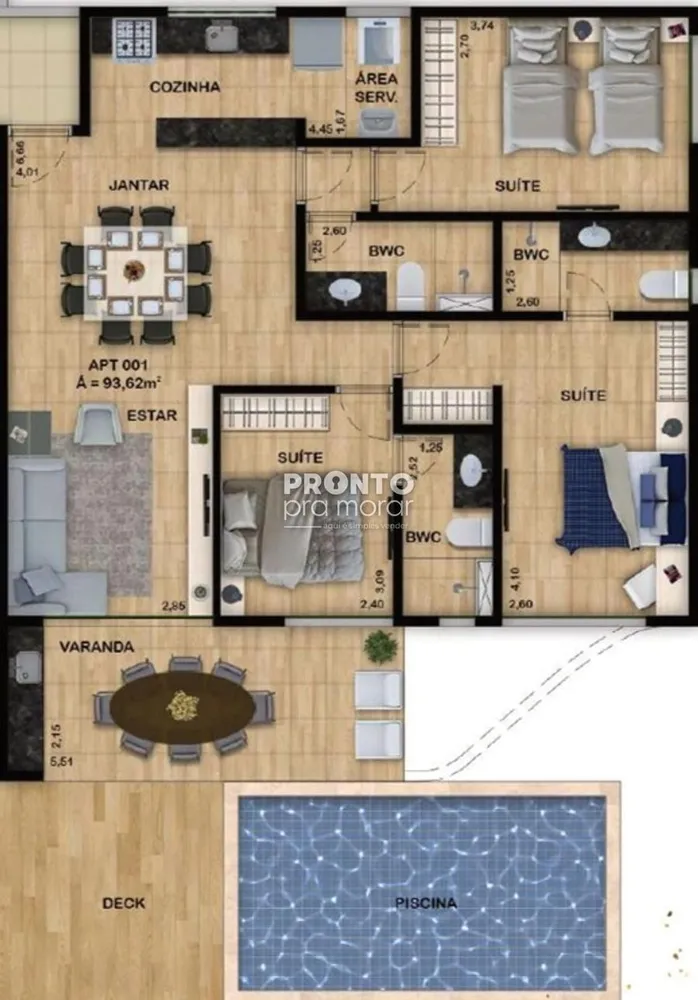 Apartamento, 3 quartos, 93 m² - Foto 2