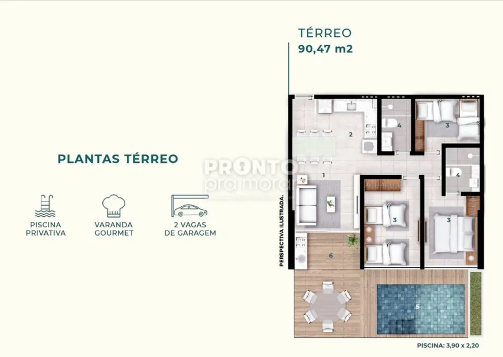 Apartamento, 3 quartos, 90 m² - Foto 1