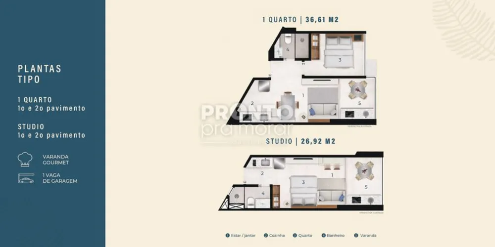 Apartamento, 1 quarto, 36 m² - Foto 2