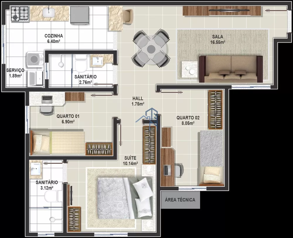 Apartamento, 3 quartos, 65 m² - Foto 4