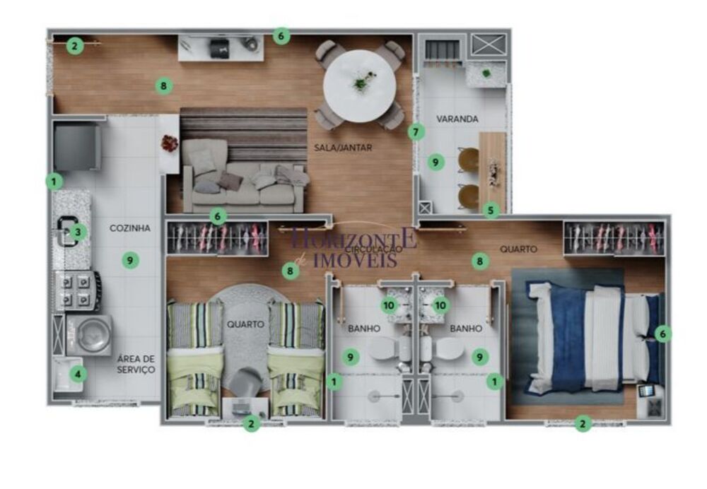 Apartamento, 2 quartos, 48 m² - Foto 2