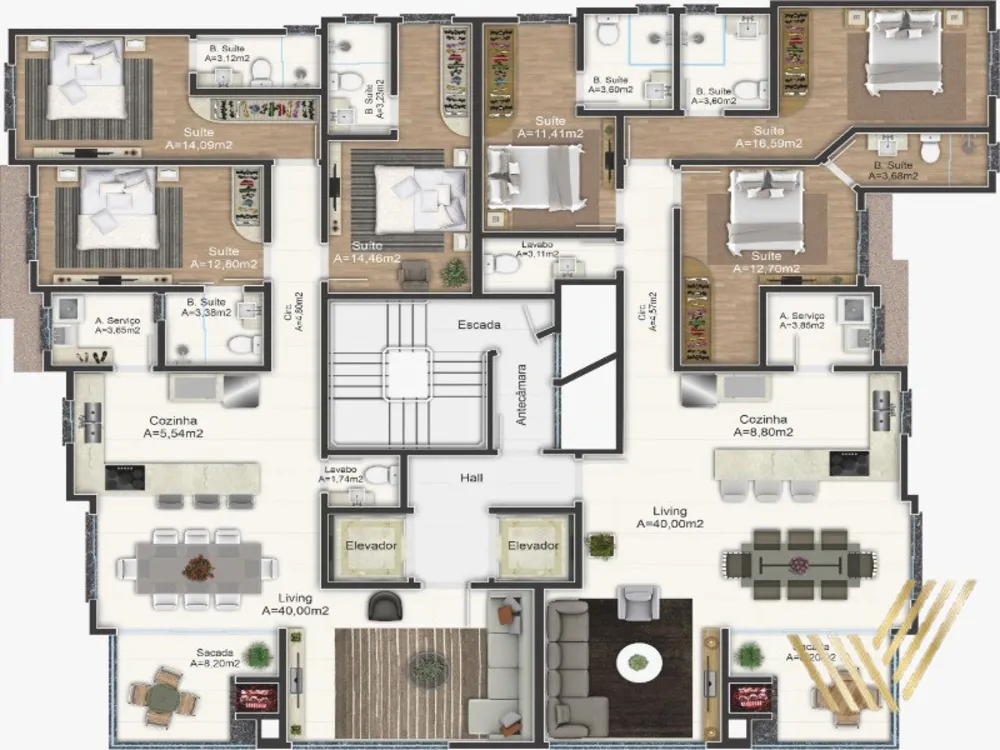 Apartamento, 3 quartos, 130 m² - Foto 1