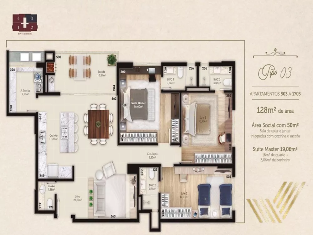 Apartamento, 3 quartos, 128 m² - Foto 8