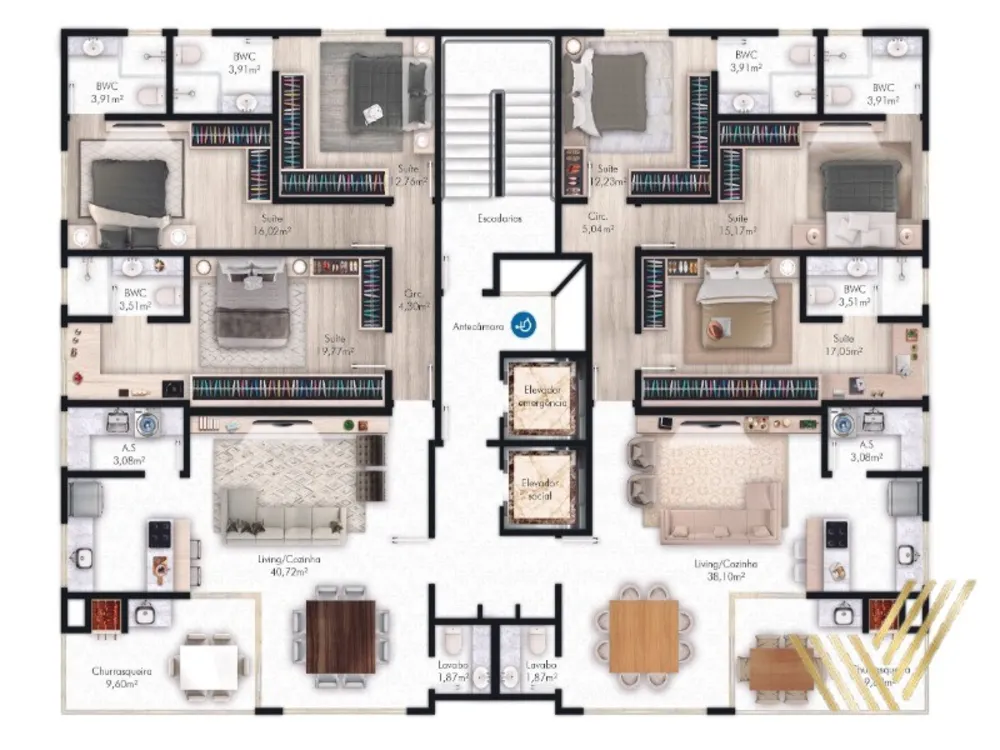 Apartamento, 3 quartos, 131 m² - Foto 3