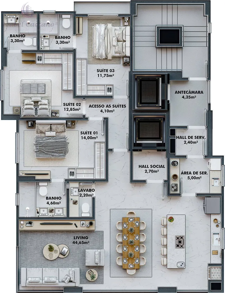 Apartamento, 3 quartos, 129 m² - Foto 6