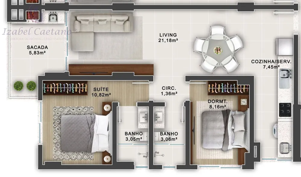 Apartamento, 2 quartos, 69 m² - Foto 3