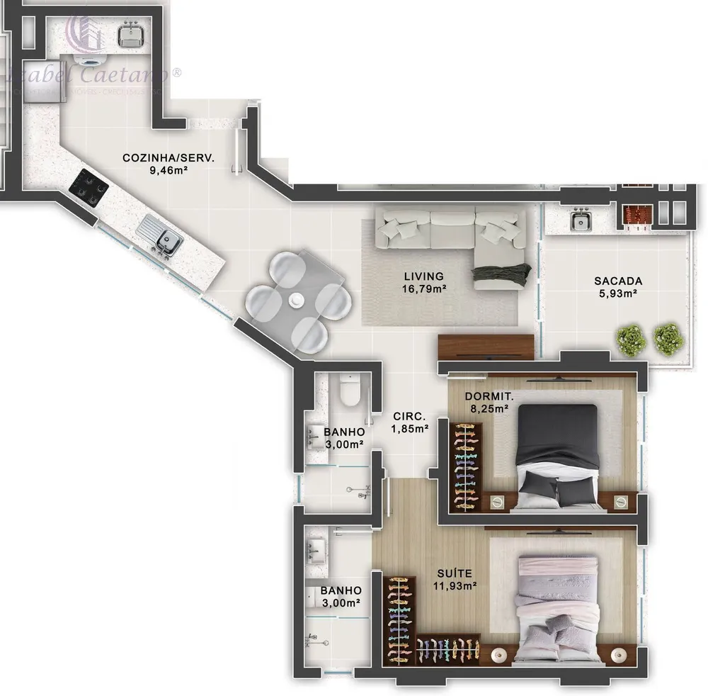 Apartamento, 2 quartos, 69 m² - Foto 7