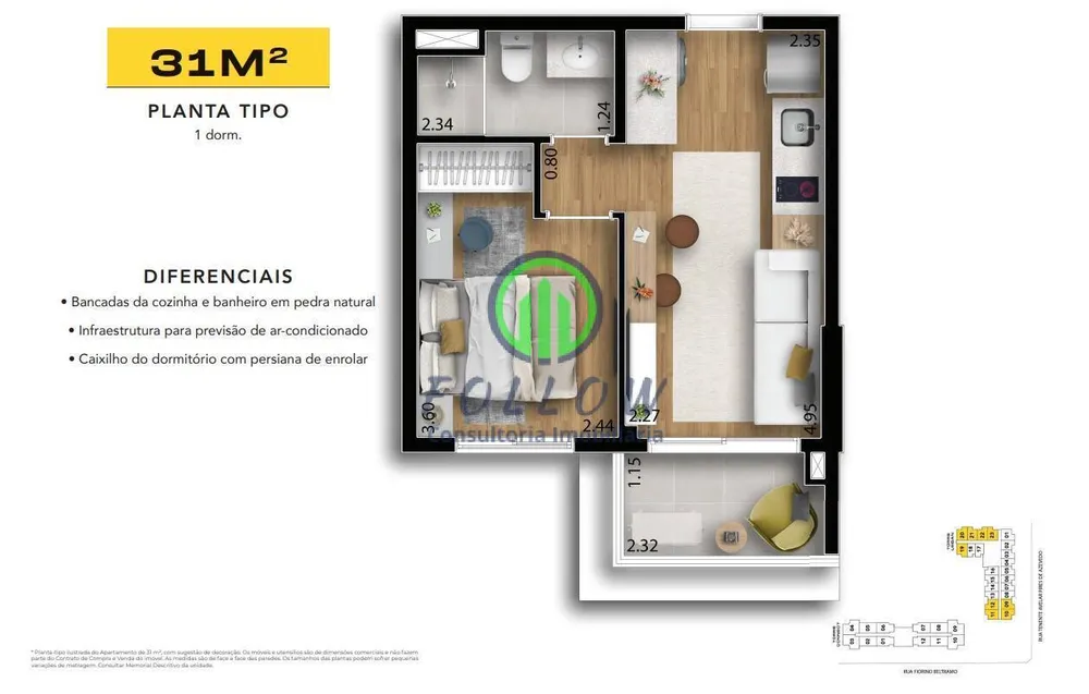 Apartamento, 1 quarto, 25 m² - Foto 12