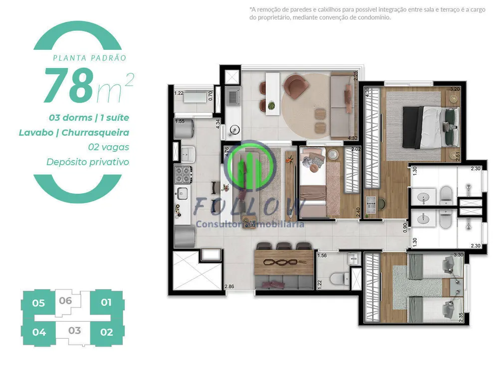 Apartamento, 3 quartos, 78 m² - Foto 11