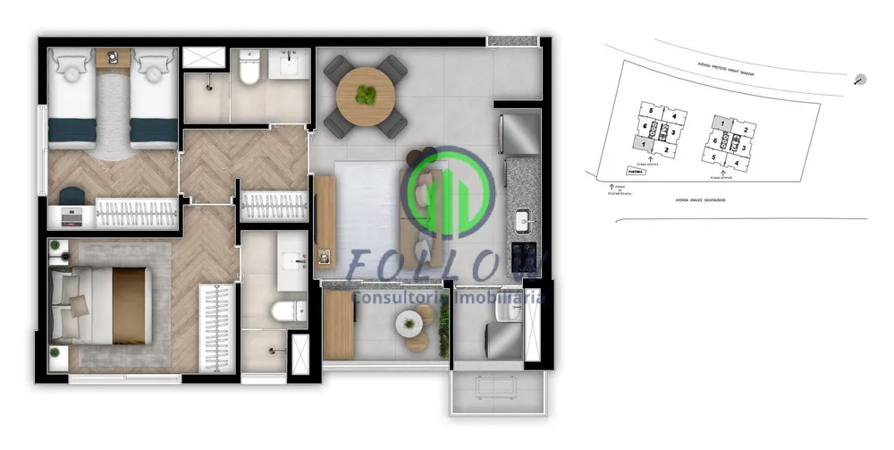 Apartamento, 2 quartos, 59 m² - Foto 9