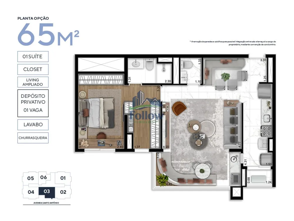 Apartamento, 2 quartos, 65 m² - Foto 12