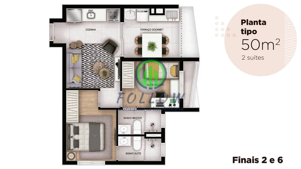 Apartamento, 2 quartos, 50 m² - Foto 9