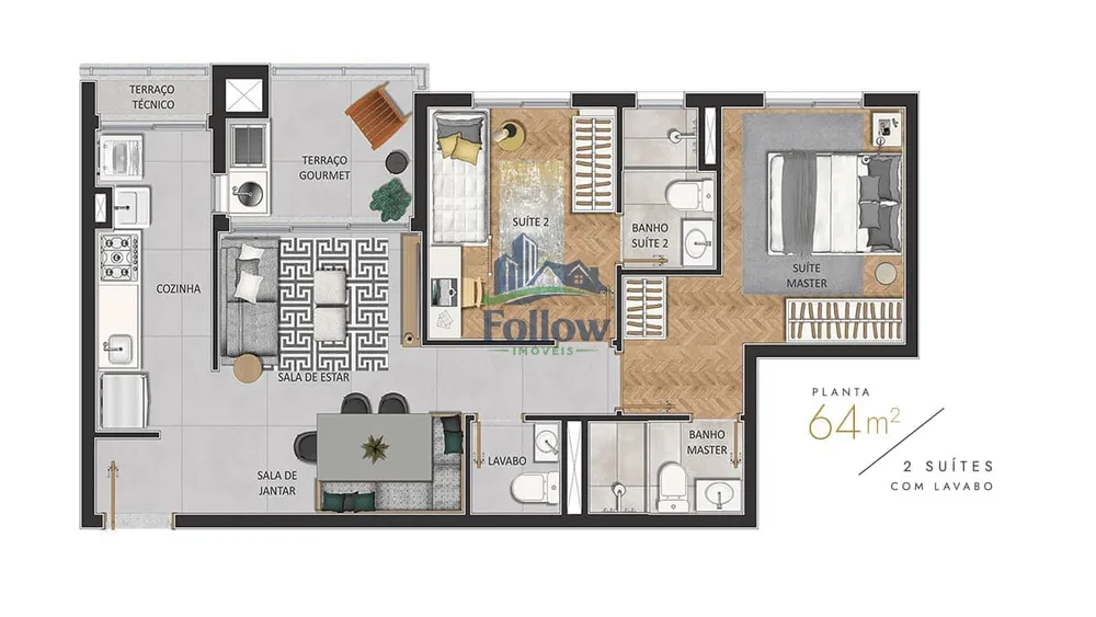 Apartamento, 2 quartos, 64 m² - Foto 9