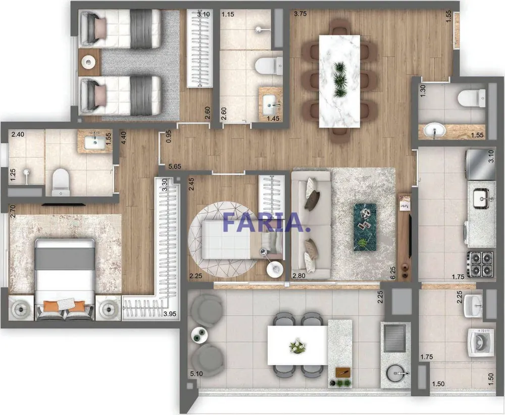 Apartamento, 3 quartos, 89 m² - Foto 2