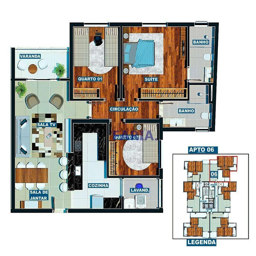 Apartamento, 3 quartos, 107 m² - Foto 1