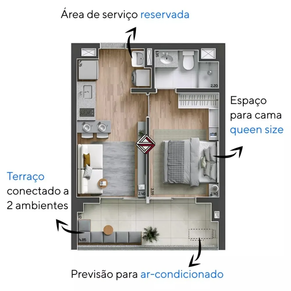Apartamento, 2 quartos, 38 m² - Foto 13