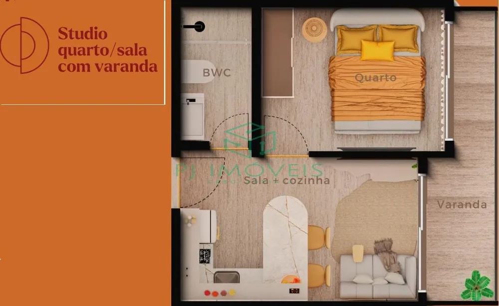Apartamento, 1 quarto, 21 m² - Foto 4