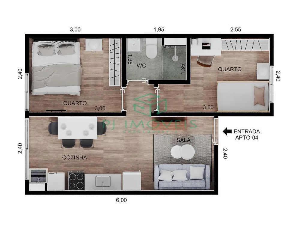 Apartamento, 2 quartos, 36 m² - Foto 4