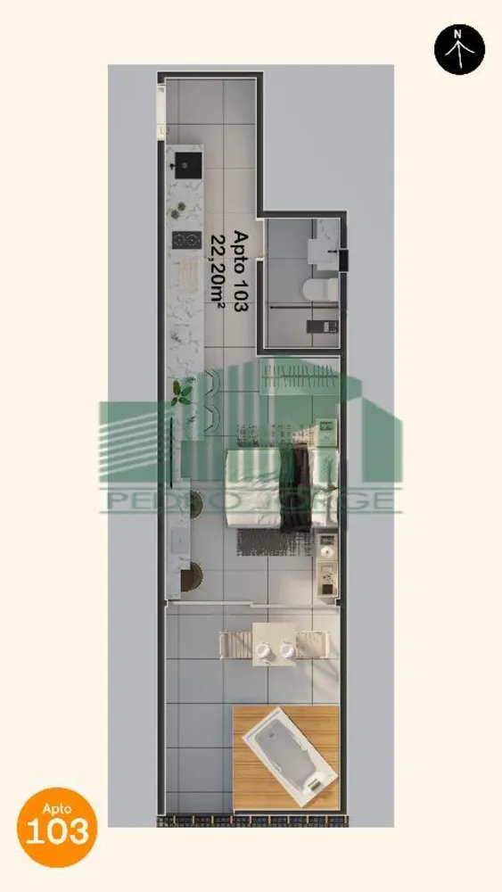Flat/Apart Hotel, 1 quarto, 32 m² - Foto 1