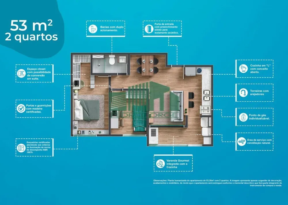 Apartamento, 2 quartos, 51 m² - Foto 1