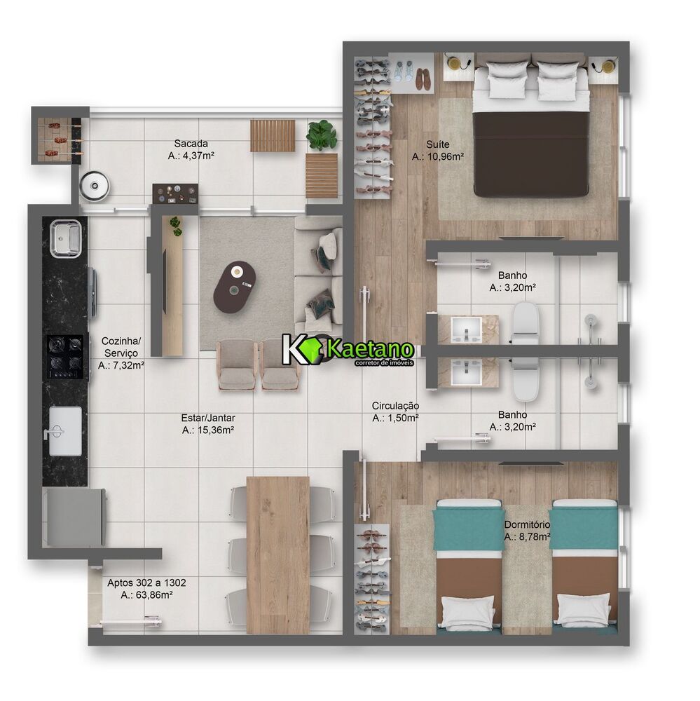 Apartamento, 2 quartos, 64 m² - Foto 14