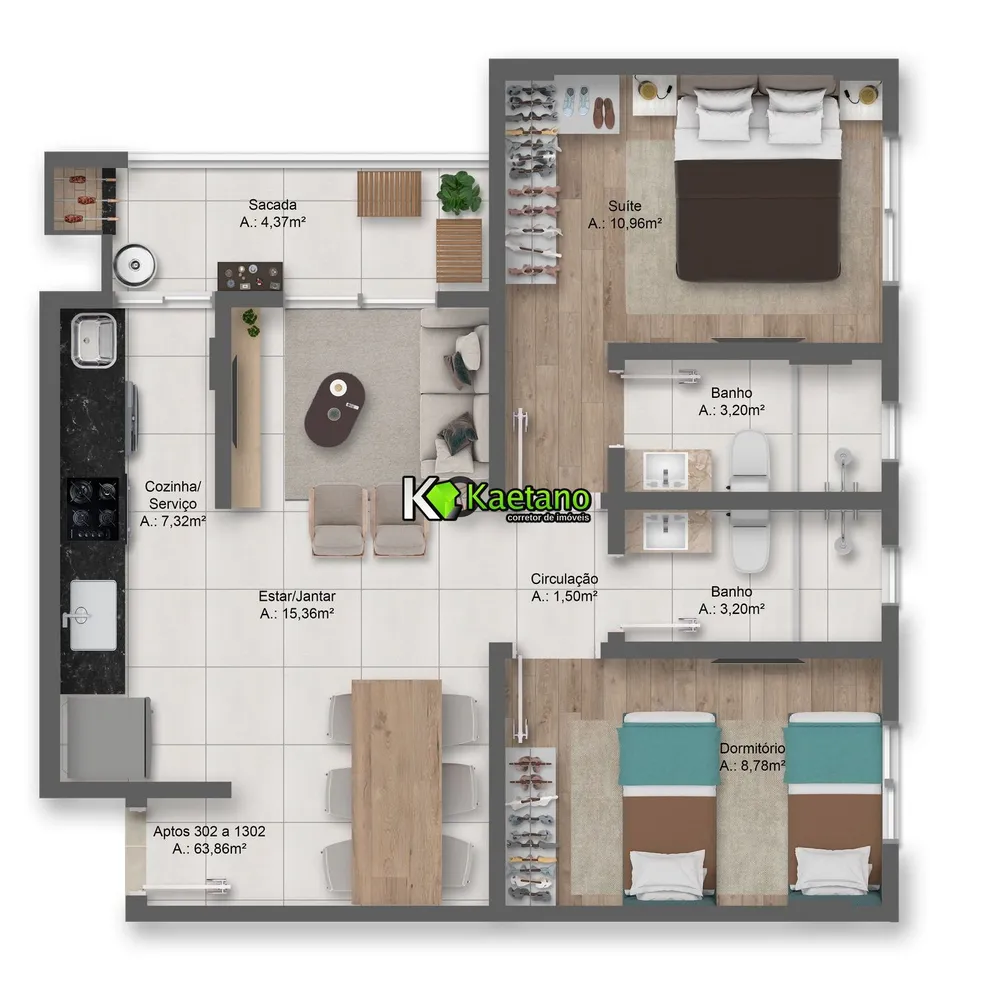 Apartamento, 2 quartos, 64 m² - Foto 28