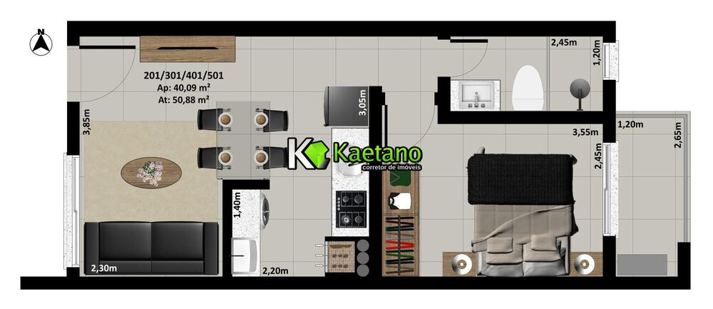 Apartamento, 1 quarto, 40 m² - Foto 7