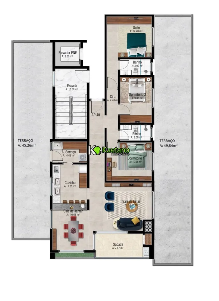 Apartamento, 3 quartos, 118 m² - Foto 1