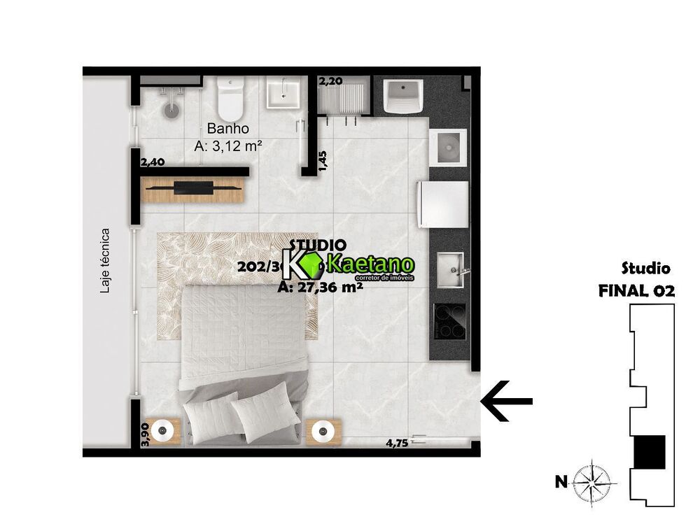 Apartamento, 1 quarto, 33 m² - Foto 4