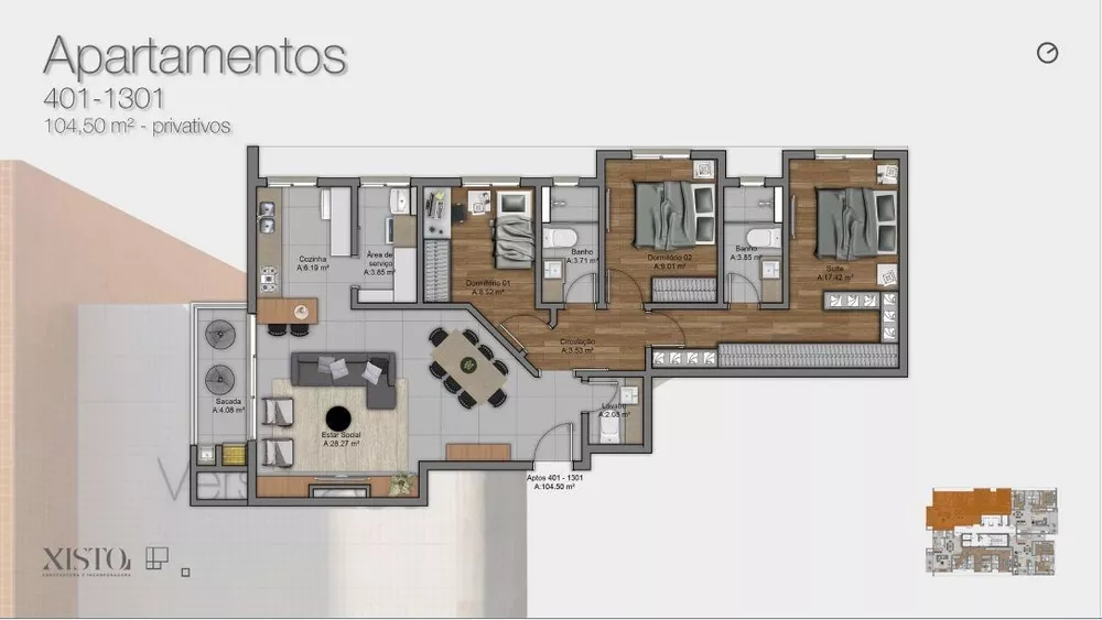 Apartamento, 3 quartos, 104 m² - Foto 10