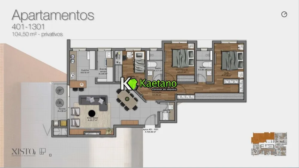 Apartamento, 3 quartos, 104 m² - Foto 12