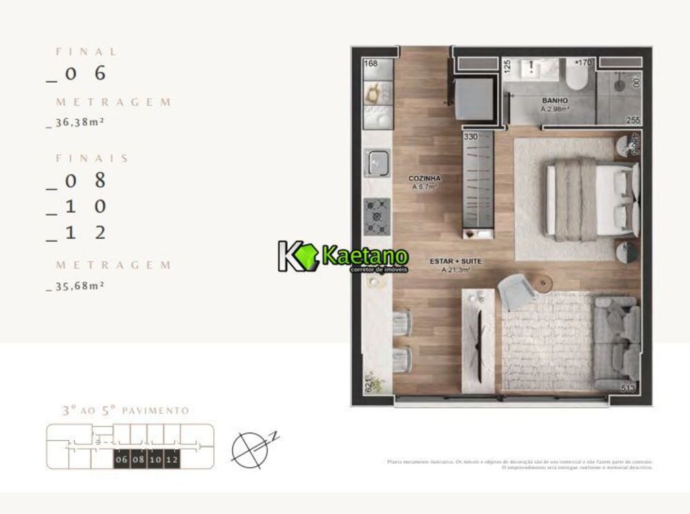 Apartamento à venda com 1 quarto, 47m² - Foto 3