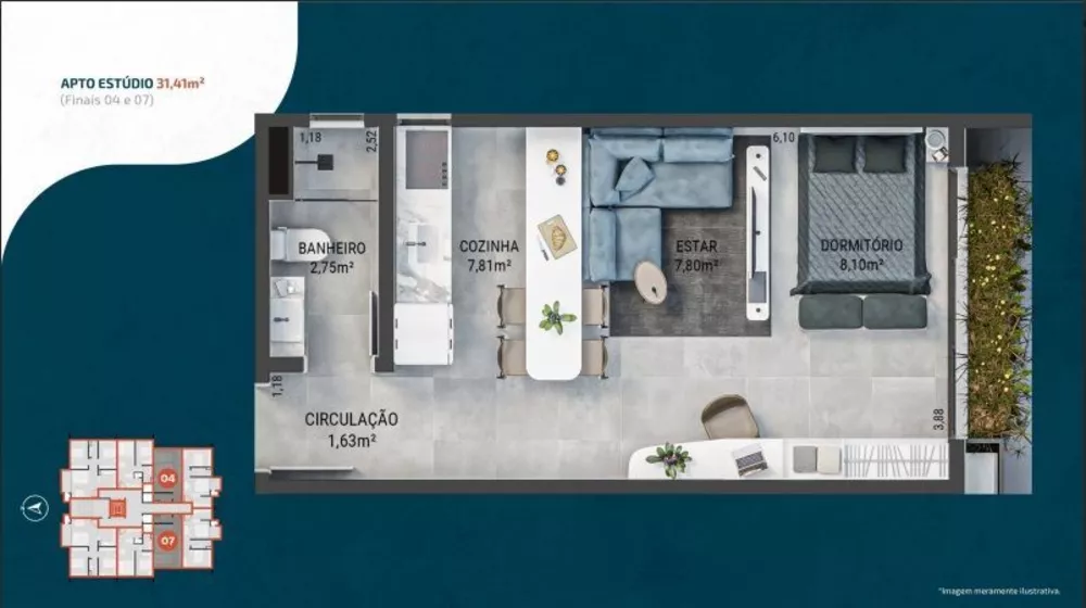 Apartamento, 1 quarto, 31 m² - Foto 8
