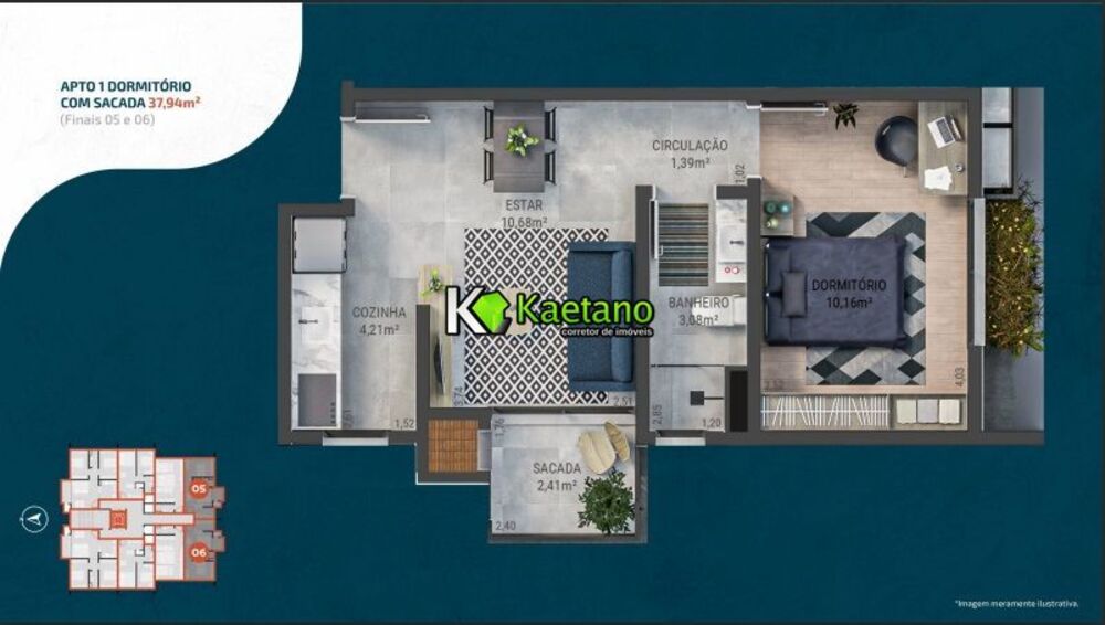 Apartamento, 1 quarto, 37 m² - Foto 2