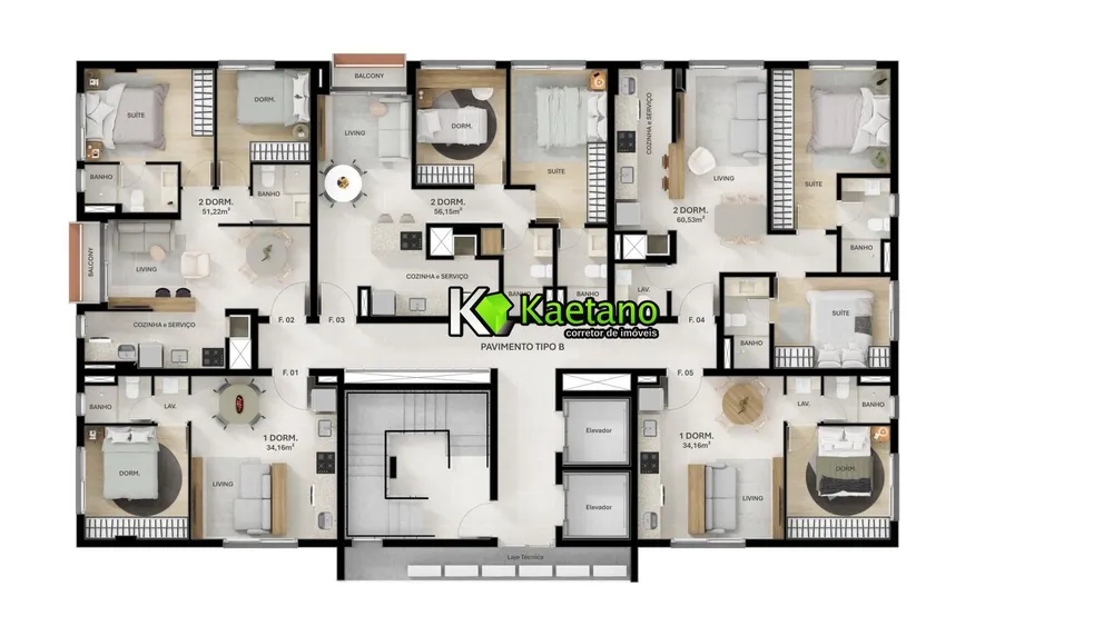Apartamento, 2 quartos, 51 m² - Foto 7