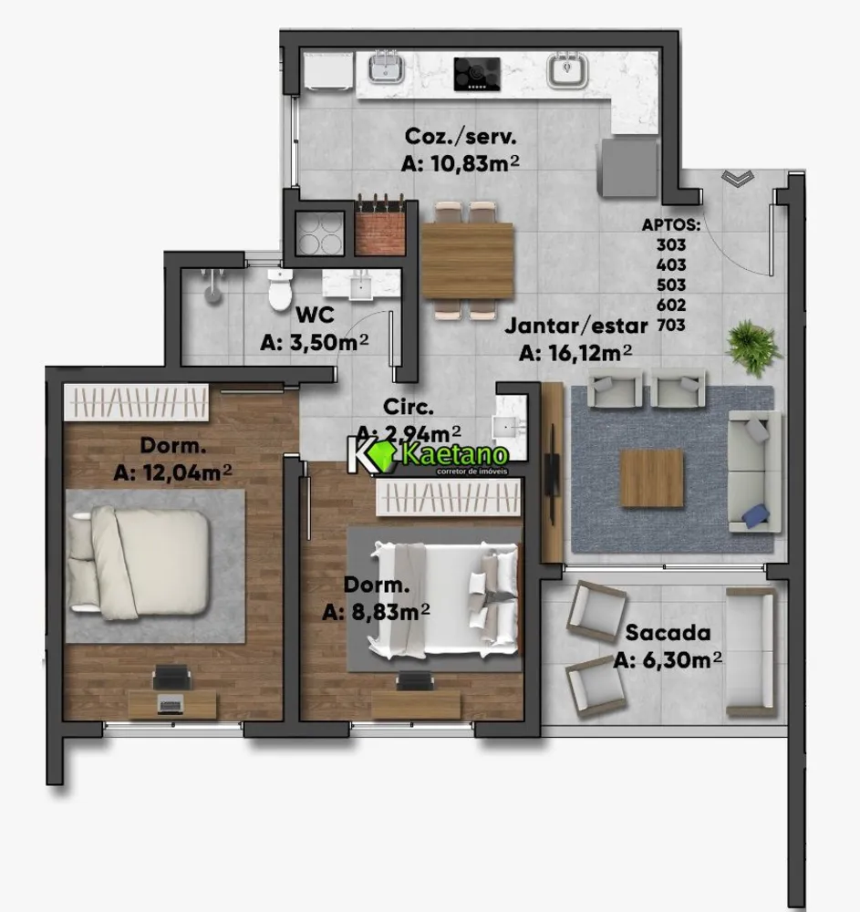 Apartamento, 2 quartos, 97 m² - Foto 9