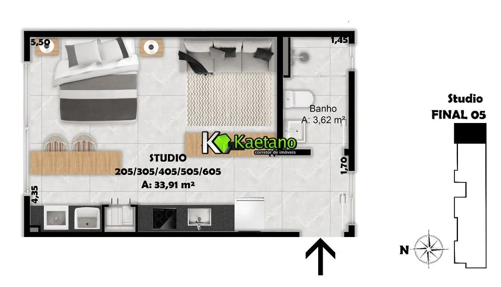 Apartamento, 1 quarto, 34 m² - Foto 12