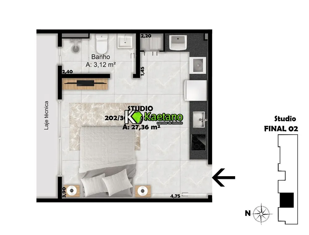 Apartamento, 1 quarto, 34 m² - Foto 8