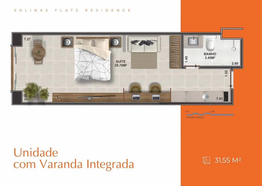 Flat/Apart Hotel, 2 quartos, 31 m² - Foto 13
